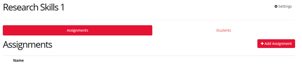A screenshot of the Assignments page within a new module.