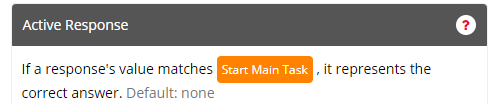 A screenshot of the Active Respose settings in Task Builder 1.