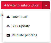 Screenshot of the Members tab, showing 'Reinvite pending' in the 'Invite to subscription' dropdown