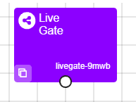 Image of a Live Gate node when added to the Experiment Tree