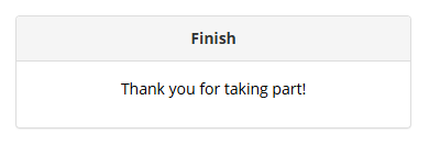 Screenshot of a Thank you screen at the end of a Gorilla experiment