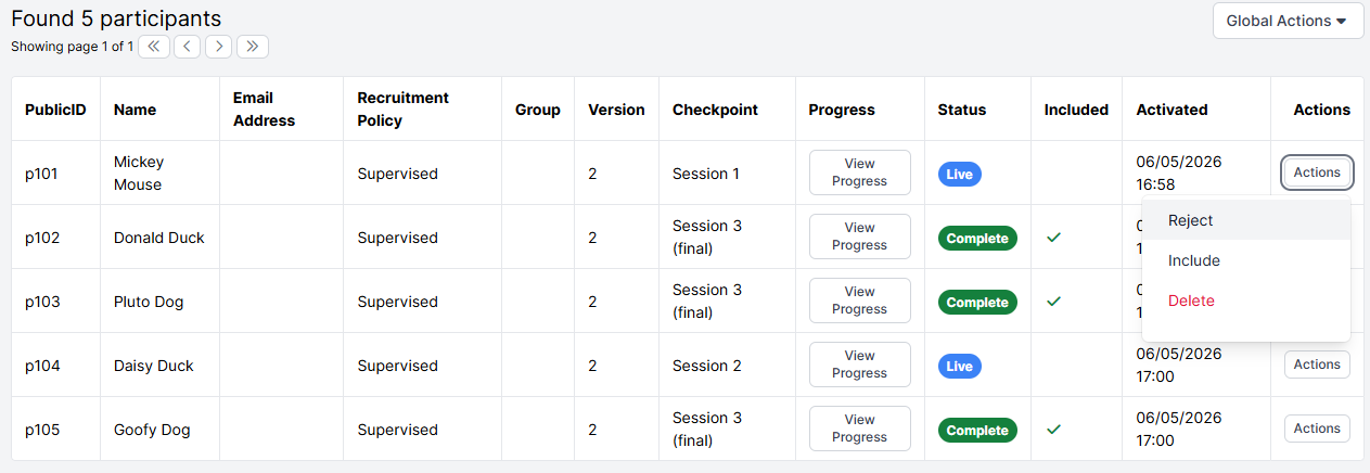 Managing participants with Checkpoint node