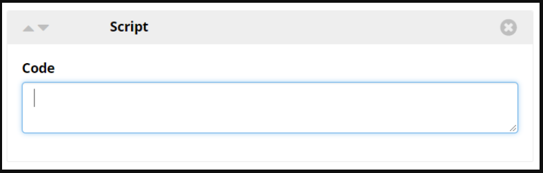 A screenshot of the script widget in questionnaire builder 1.