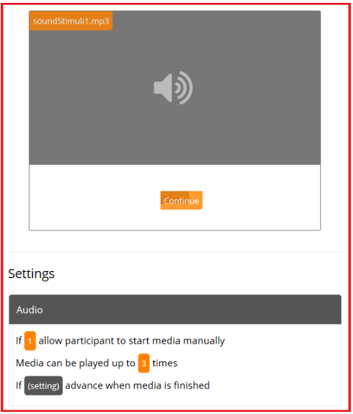 A screenshot of the audio zone and configuration settings in Task Builder 1.
