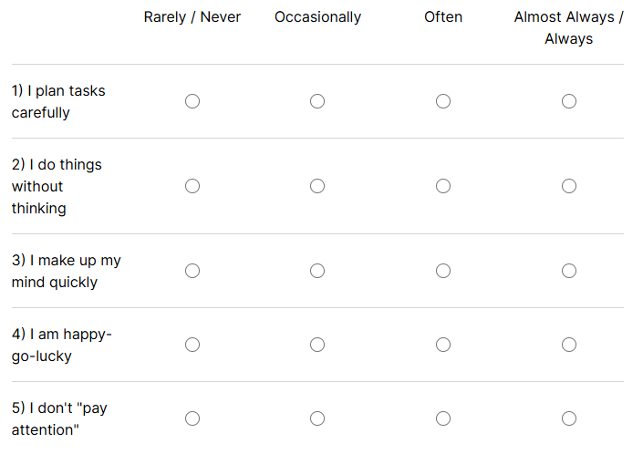 Questionnaire to ask participants severeal different questions about their language experience