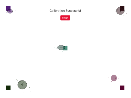 Screenshot of a validation plot shown after Eye Tracking (Webgazer) calibration