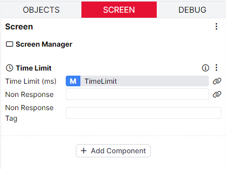 Screenshot of the Time Limit setting after binding, with the text 'TimeLimit' and a blue M icon