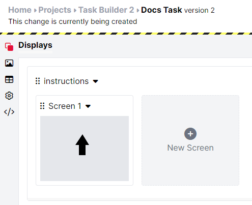 Screenshot of a display in Task Builder 2, showing clicking on a screen within a display.