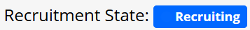 Screenshot of Recruitment State: Recruiting on the Recruitment tab of an experiment